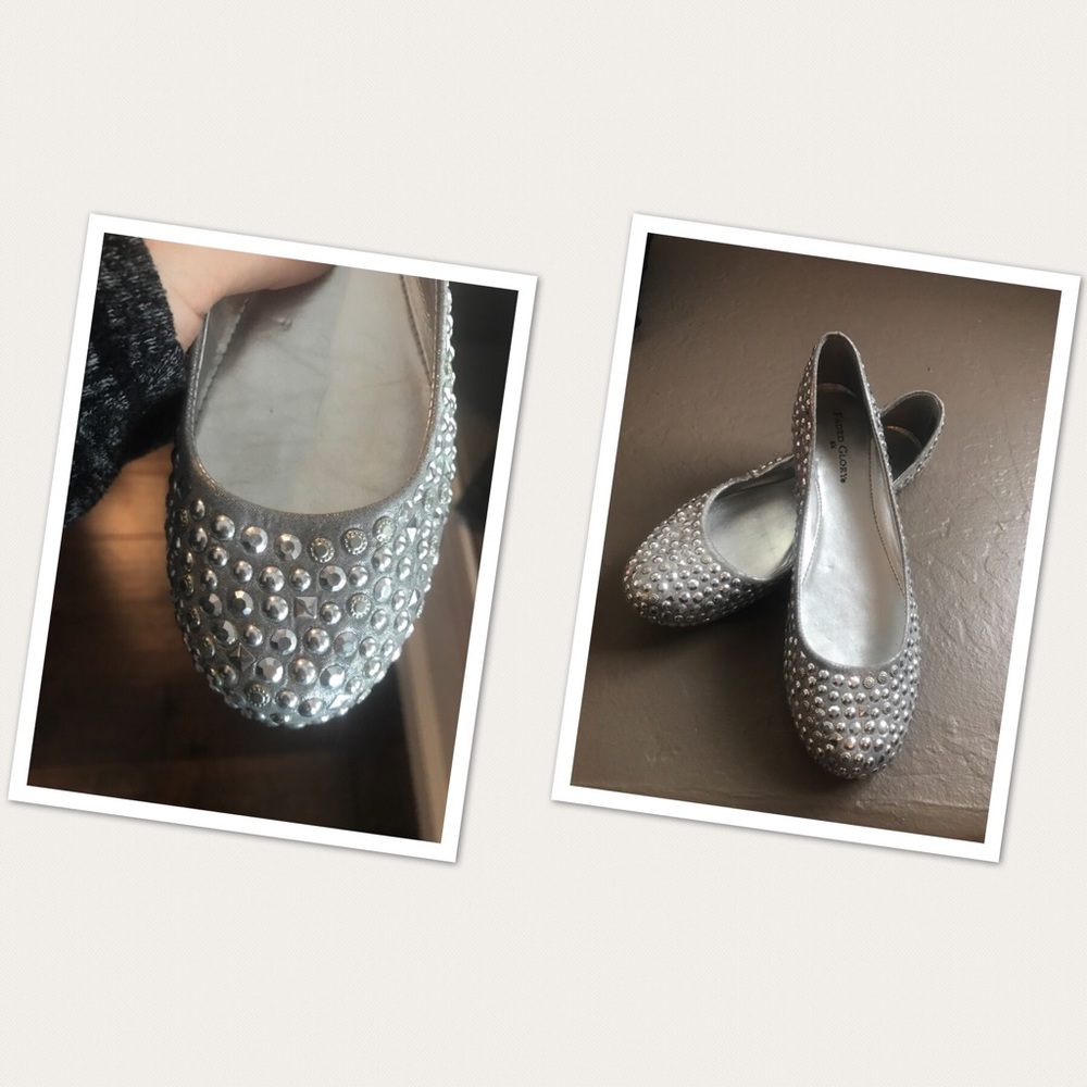 Silver Studded Woman’s Ballet Flats - Size 6.5